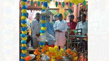 श्यामलाल जोकचन्द्र- मल्हारगढ़ विधानसभा के गुर्जर बरडिया गांव के विभिन्न स्थानों पर आयोजित मां अम्बे की आरती में हुए शामिल