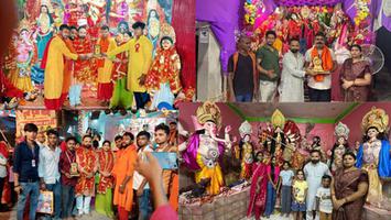सचिन राम- छाजन पंचायत में आयोजित माता के पंडालों में पहुंचकर किये मां दुर्गा के दर्शन
