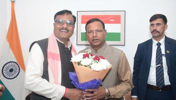 डी.पी. भारती- दिल्ली में प्रदेश अध्यक्ष पंकज चौधरी जी से किया  शिष्टाचार भेंट