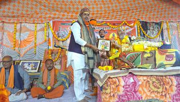 सूर्यमुनि तिवारी- मिश्रपूरा चकिया में आयोजित श्रीमद् भागवत कथा में  हुए शामिल