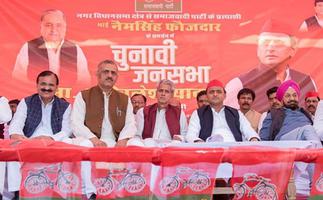 समाजवादी पार्टी की राजस्थान स्थित चुनावी जनसभा में उमड़ा विशाल जन-सैलाब