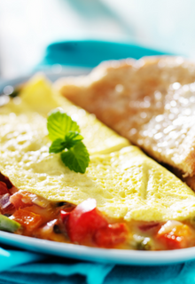 6 Egg Omelette With Veggies & Whole Wheat Toast