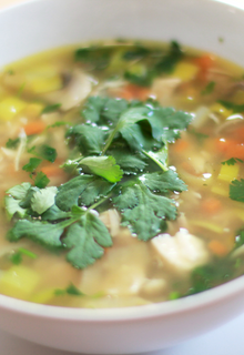 Veg Soya Soup with Grilled Veggies