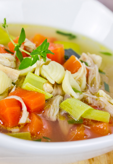 Collagen Rich Chicken Soup with Grilled Veggies