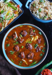 Veg Fried Rice, Manchurian, Spring Roll