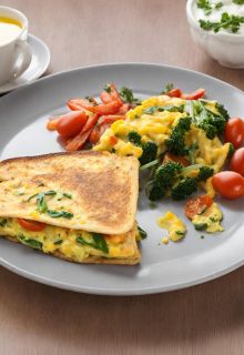 6 Egg Omelette With Veggies & Whole Wheat Toast