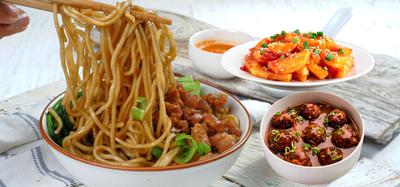 Chicken Noodles, Manchurian, Chilli Potato