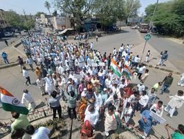 कांग्रेस द्वारा लोकतंत्र सम्मान दिवस का आयोजन, निकाली तिरंगा यात्रा