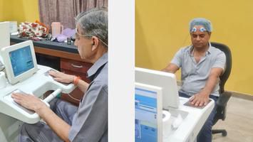 (Click here for more pictures)
Real-time health scan at the Patanjali store